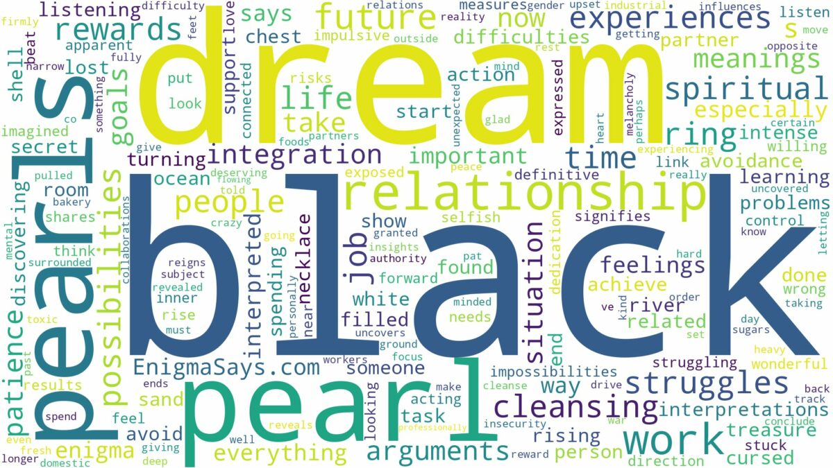 dream about black pearl and related dreams with their meanings in a word cloud