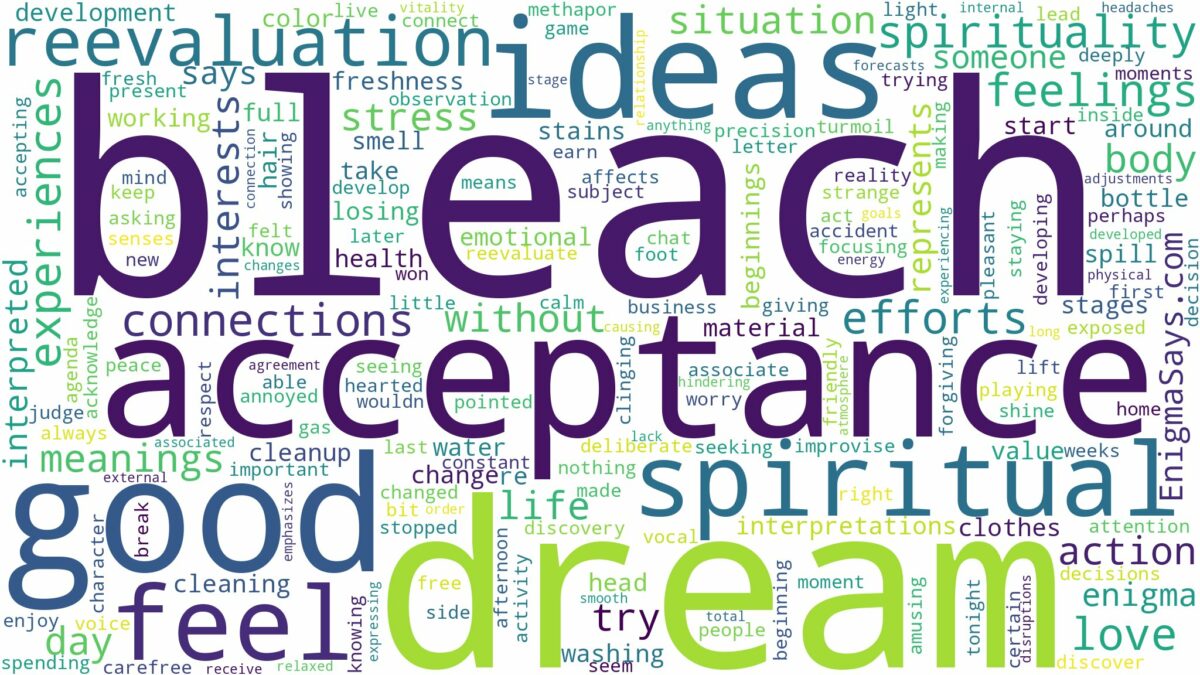 dream about bleach and related dreams with their meanings in a word cloud