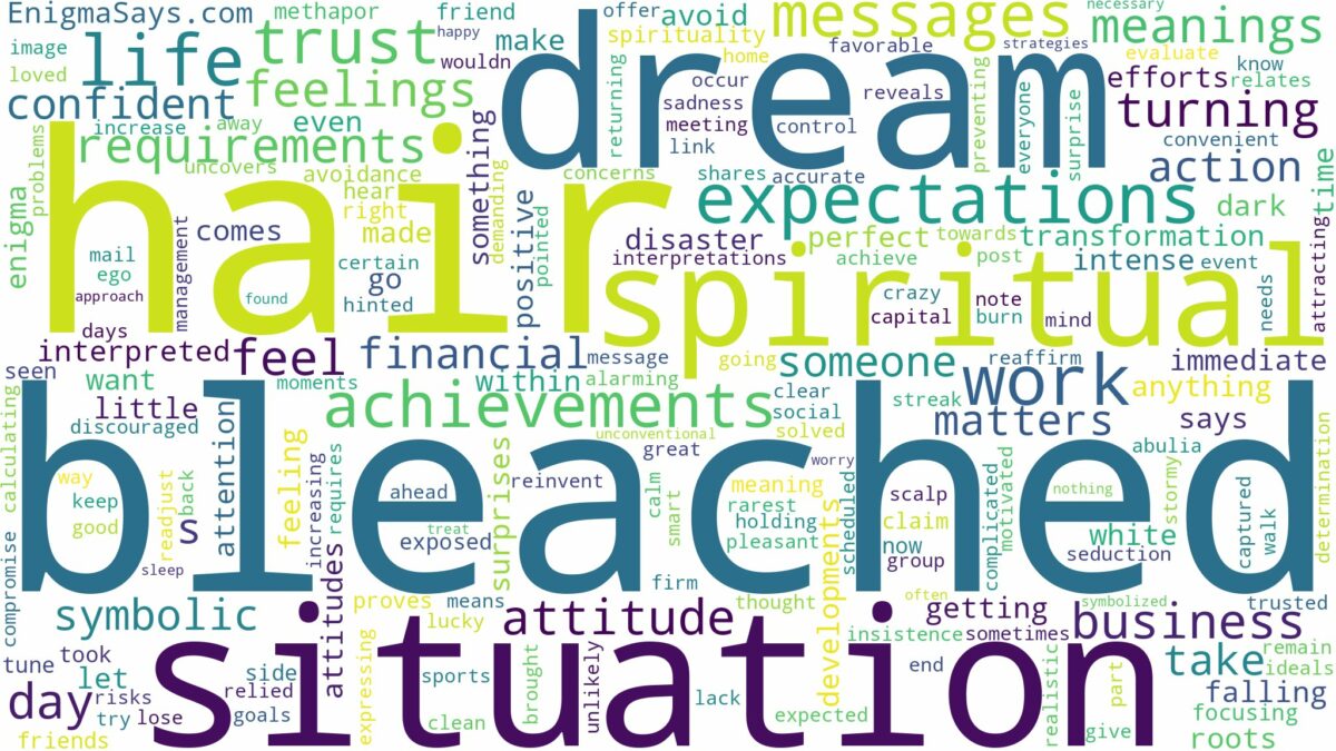 dream about bleached hair and related dreams with their meanings in a word cloud