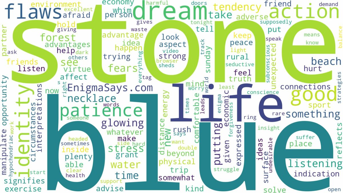 dream about blue stone and related dreams with their meanings in a word cloud