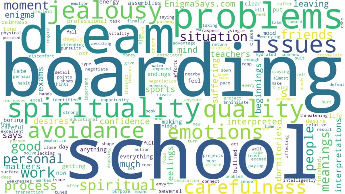 dream of boarding school and related dreams with their meanings in a word cloud