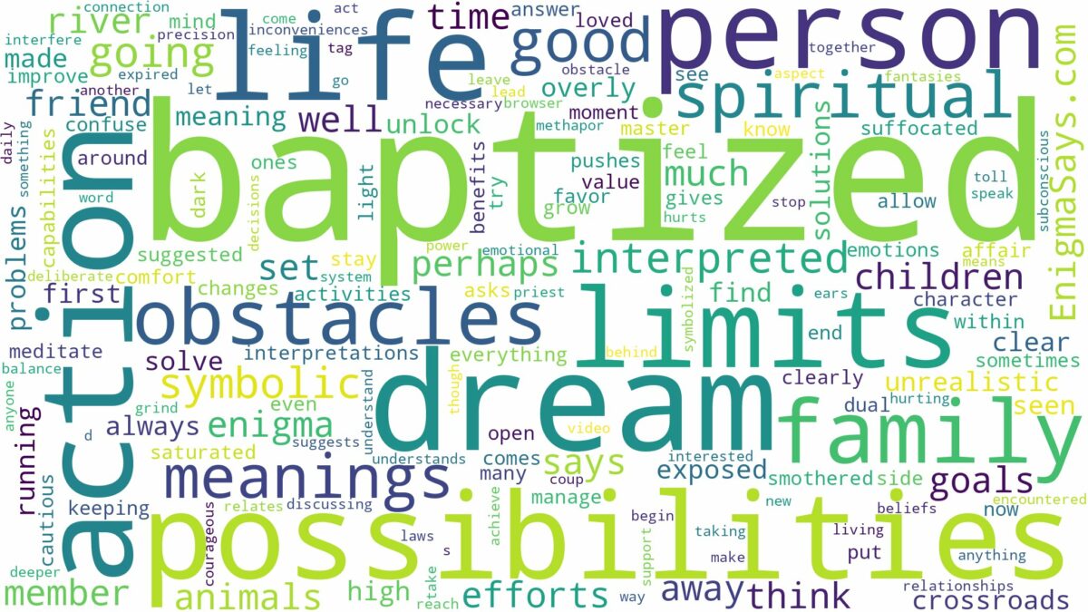 dream about baptized and related dreams with their meanings in a word cloud