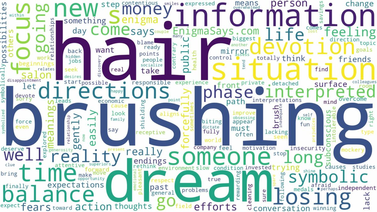 dream of brushing hair and related dreams with their meanings in a word cloud