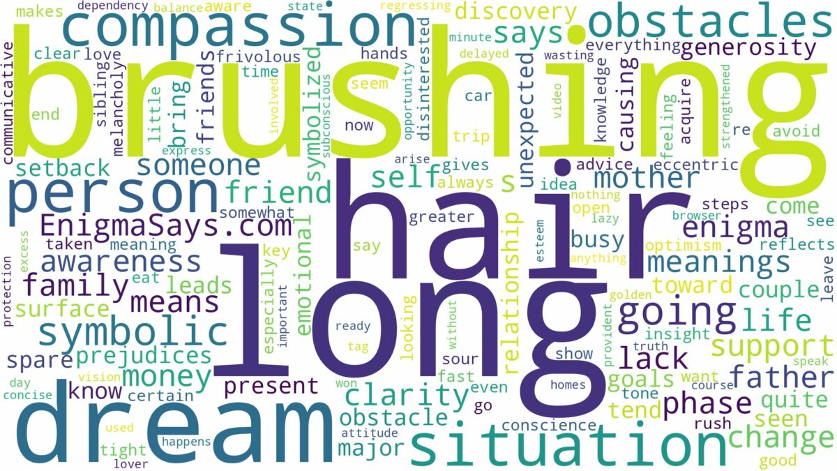 dreaming of brushing long hair and related dreams with their meanings in a word cloud