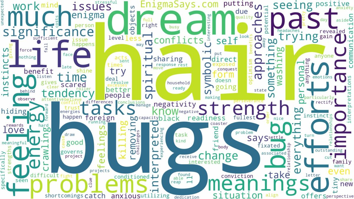 dream about bug in hair and related dreams with their meanings in a word cloud