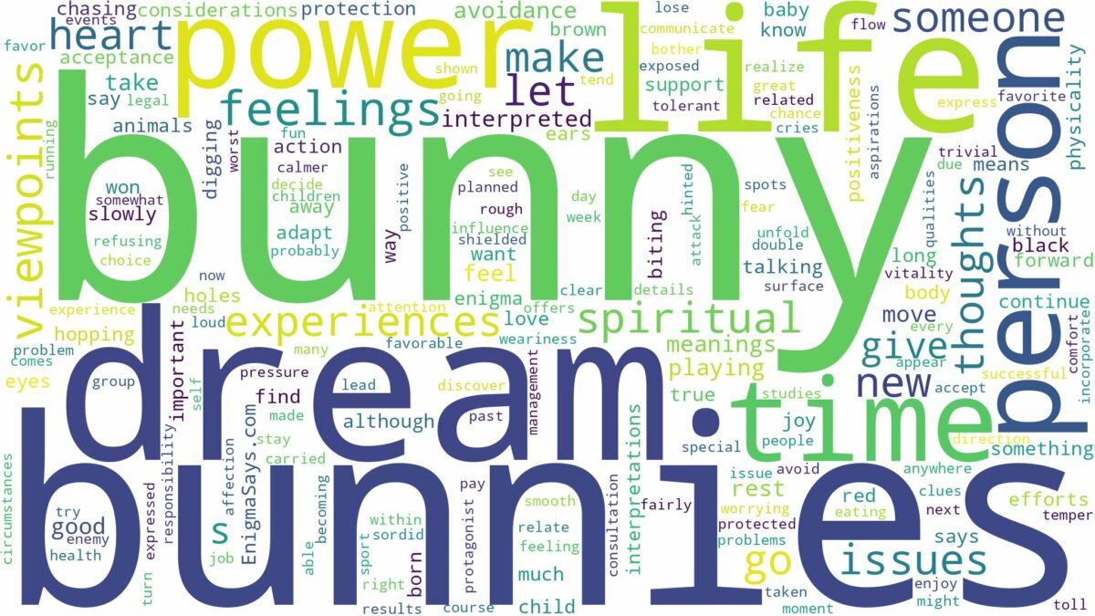 dream about bunny and related dreams with their meanings in a word cloud