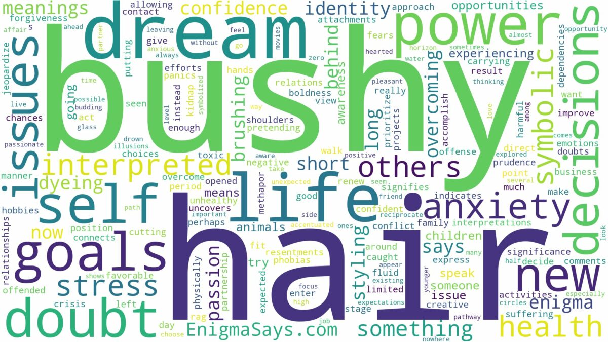 dream about bushy hair and related dreams with their meanings in a word cloud