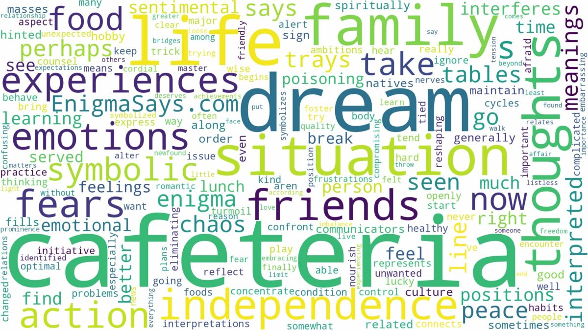 dream about cafeteria and related dreams with their meanings in a word cloud