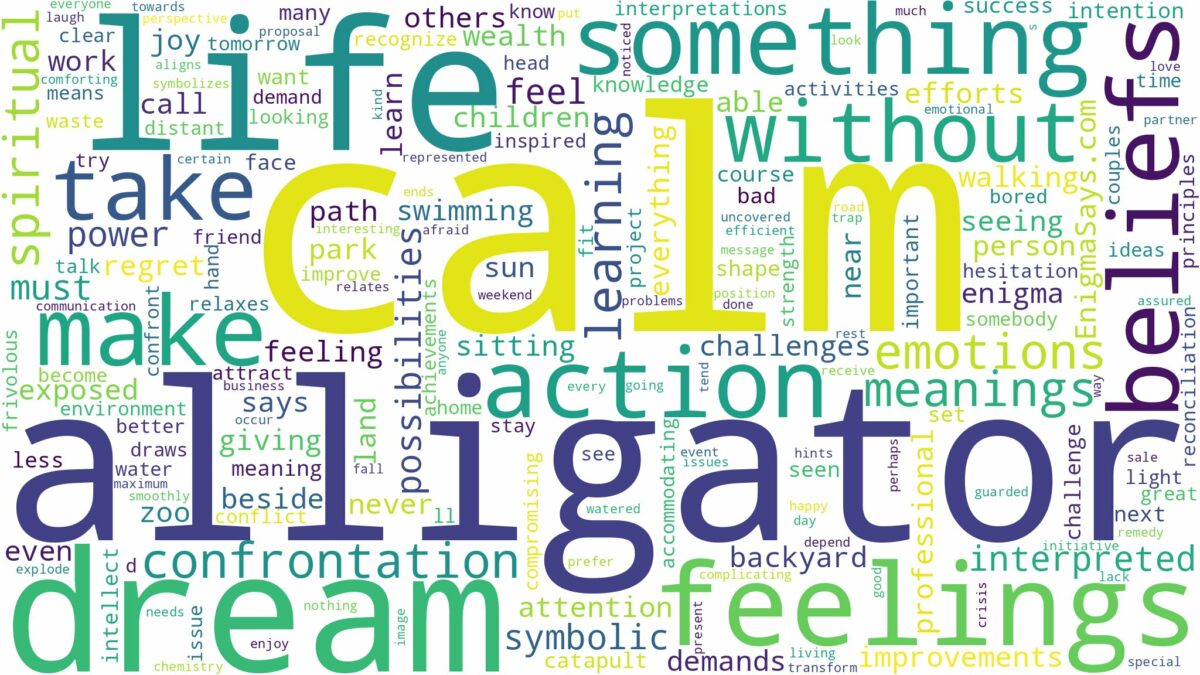 dream about calm alligator and related dreams with their meanings in a word cloud