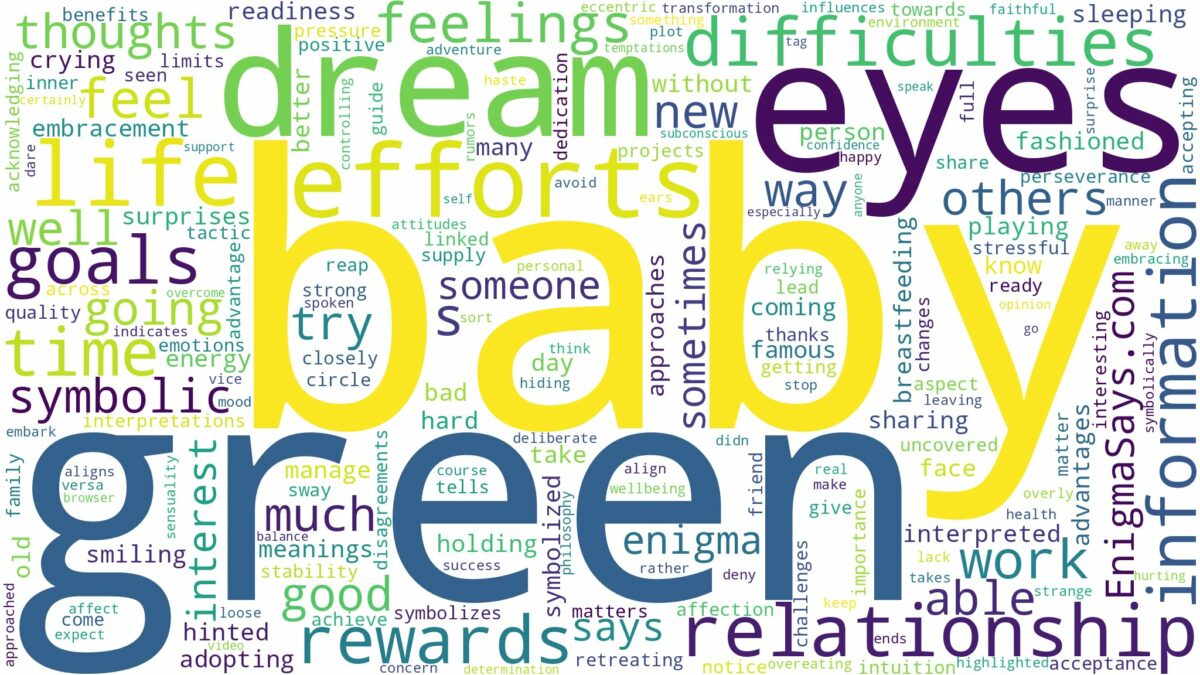 dream about a baby with green eyes and related dreams with their meanings in a word cloud