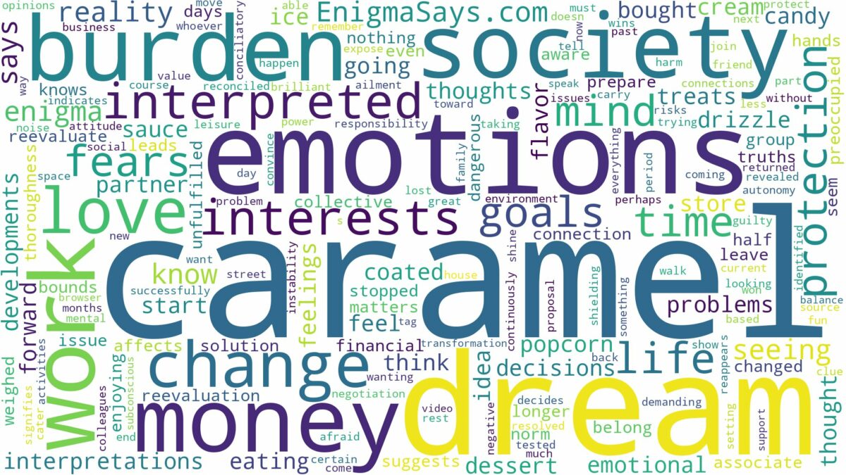 dream about caramel and related dreams with their meanings in a word cloud