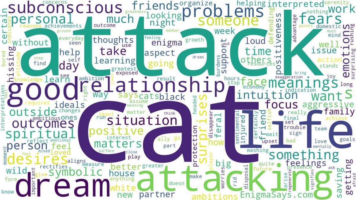 dream about cat attack and related dreams with their meanings in a word cloud