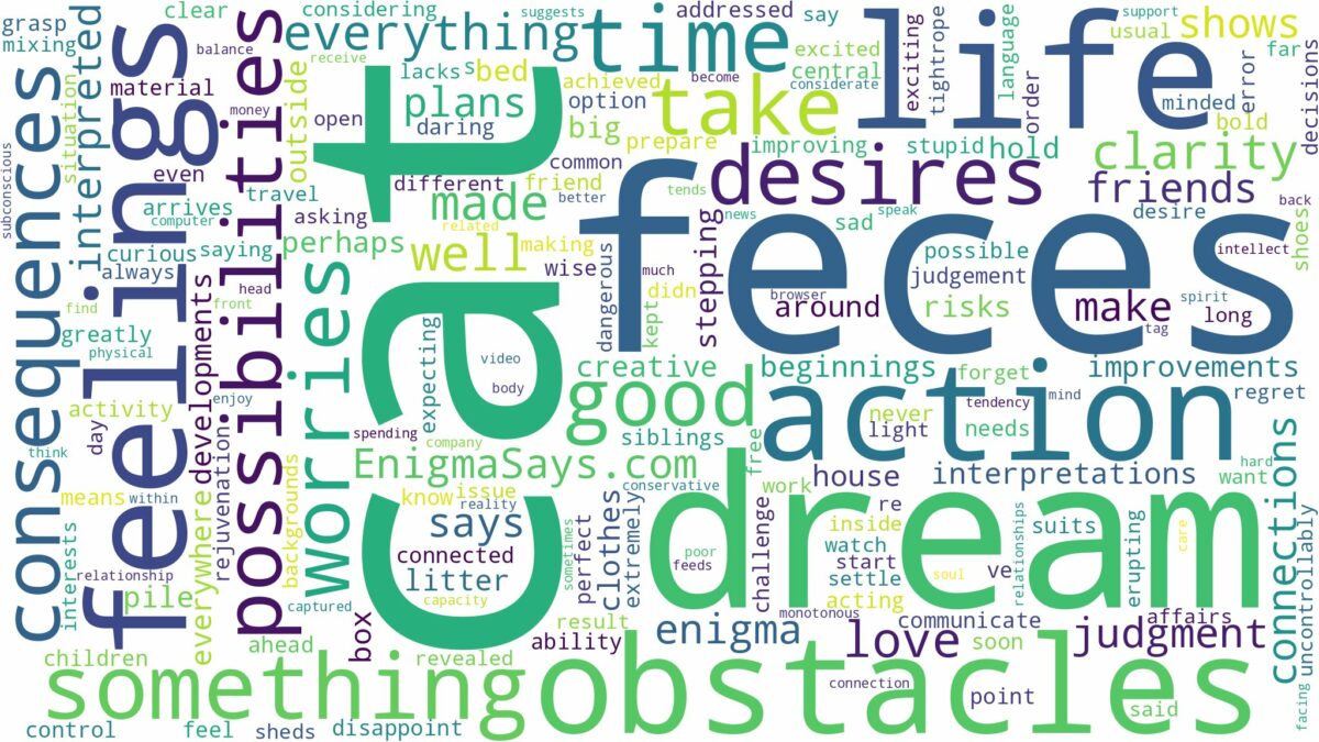 dream about cat feces and related dreams with their meanings in a word cloud