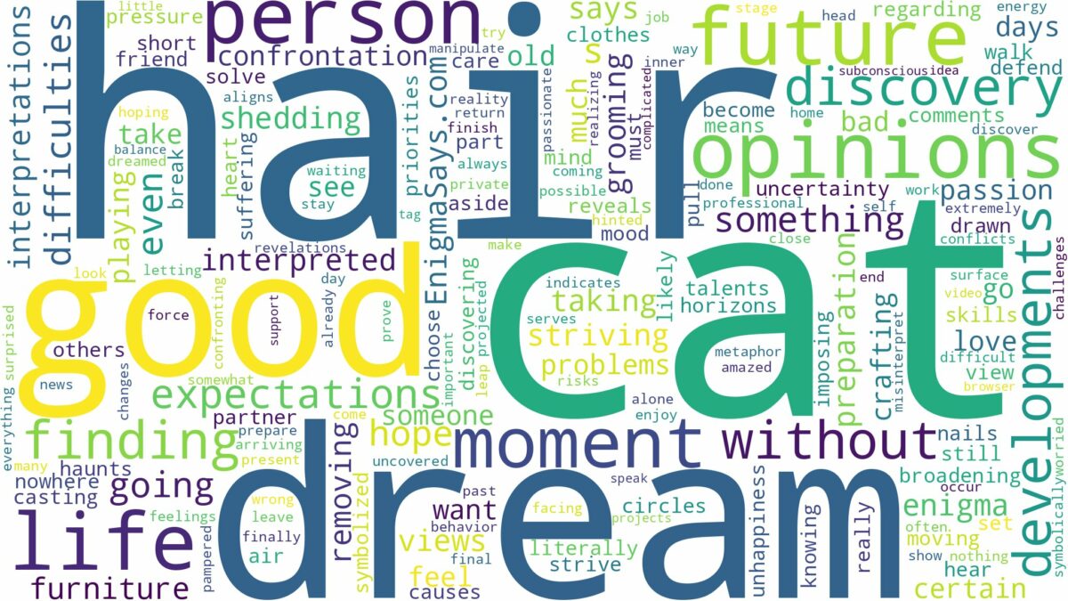 dream about cat hair and related dreams with their meanings in a word cloud