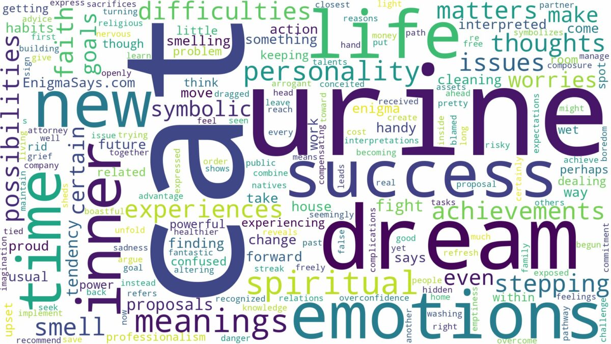 dream about cat urine and related dreams with their meanings in a word cloud