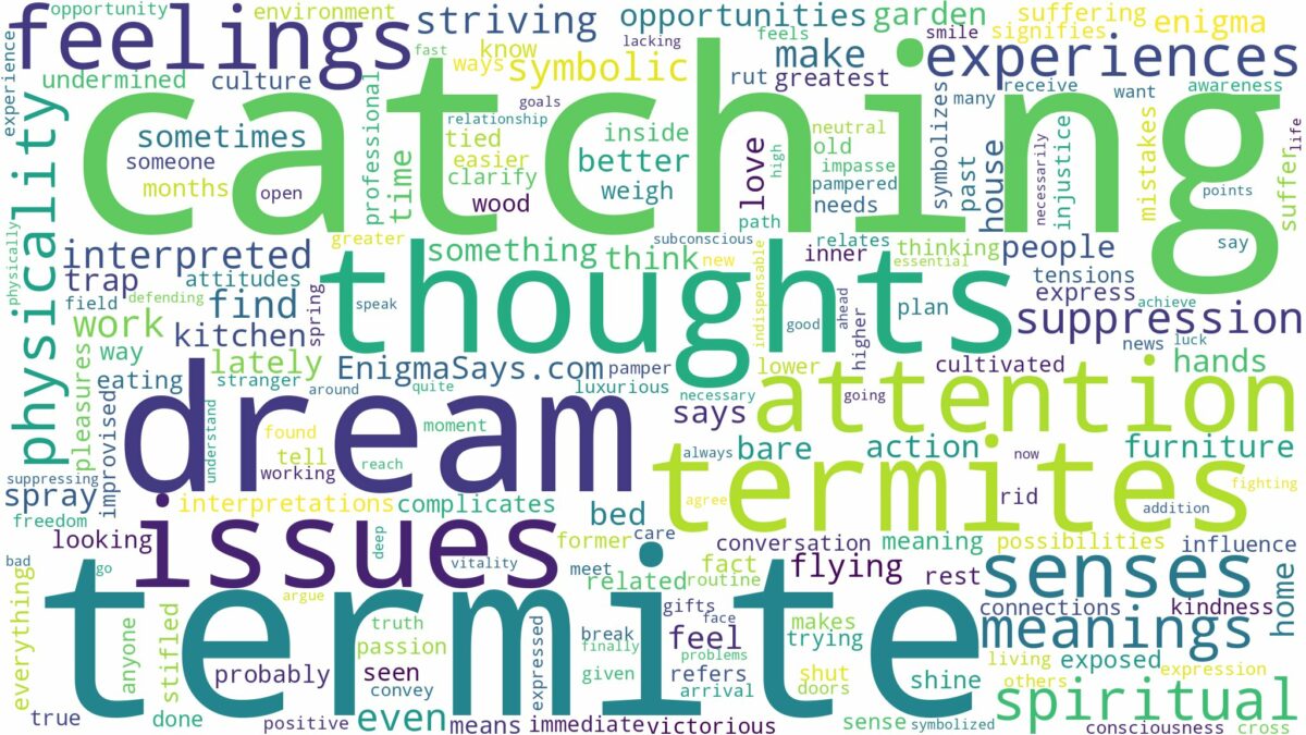 dream of catching termites and related dreams with their meanings in a word cloud