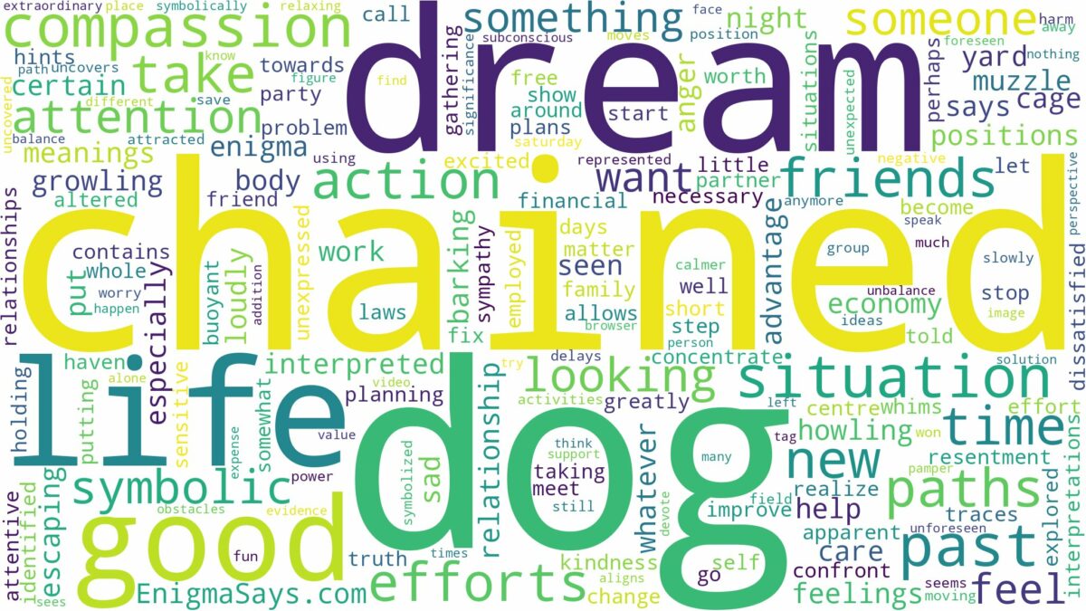 dream about chained dog and related dreams with their meanings in a word cloud