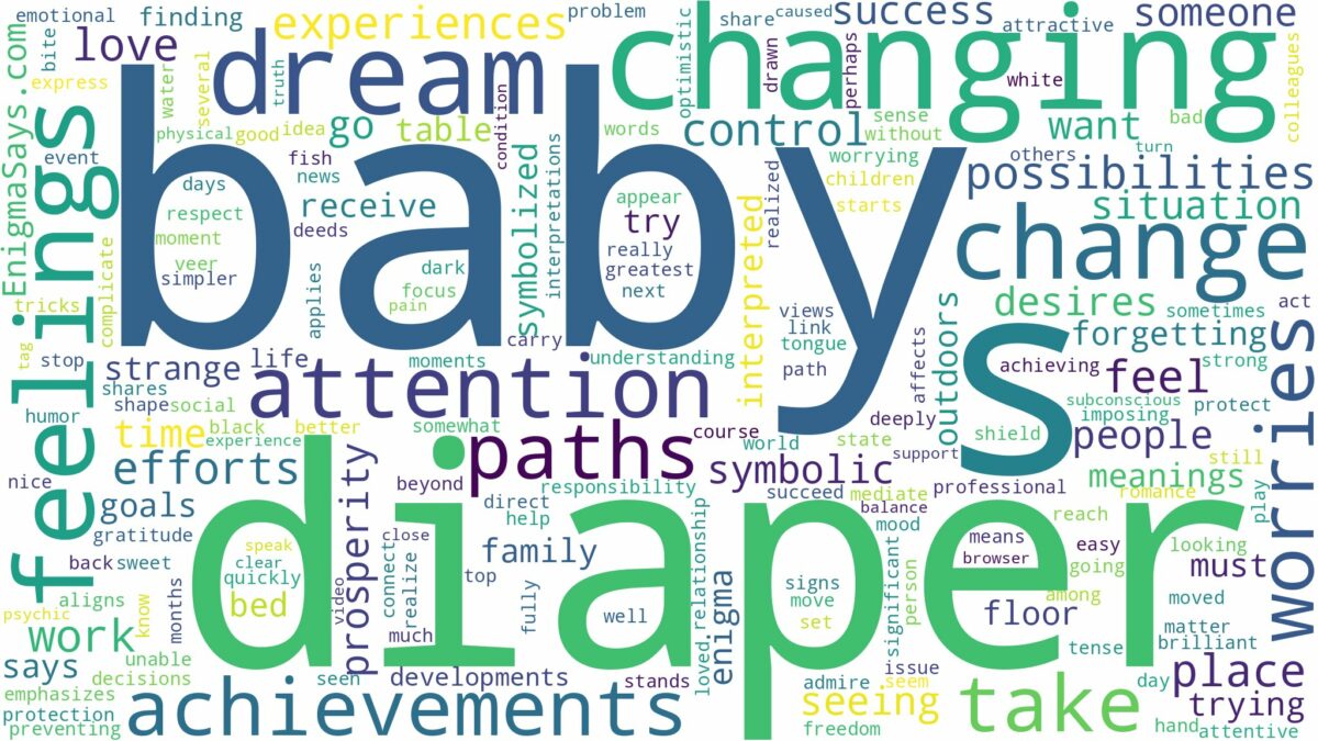 dreaming of changing baby diaper and related dreams with their meanings in a word cloud