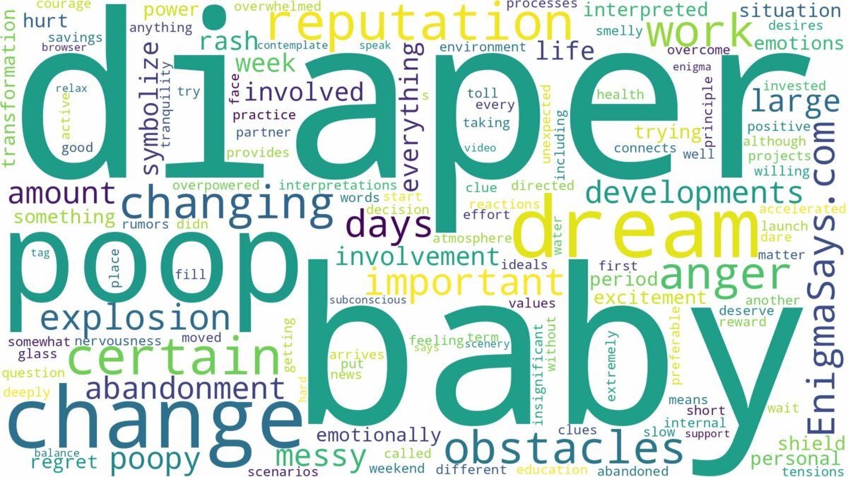 dreaming of changing baby poop diaper and related dreams with their meanings in a word cloud