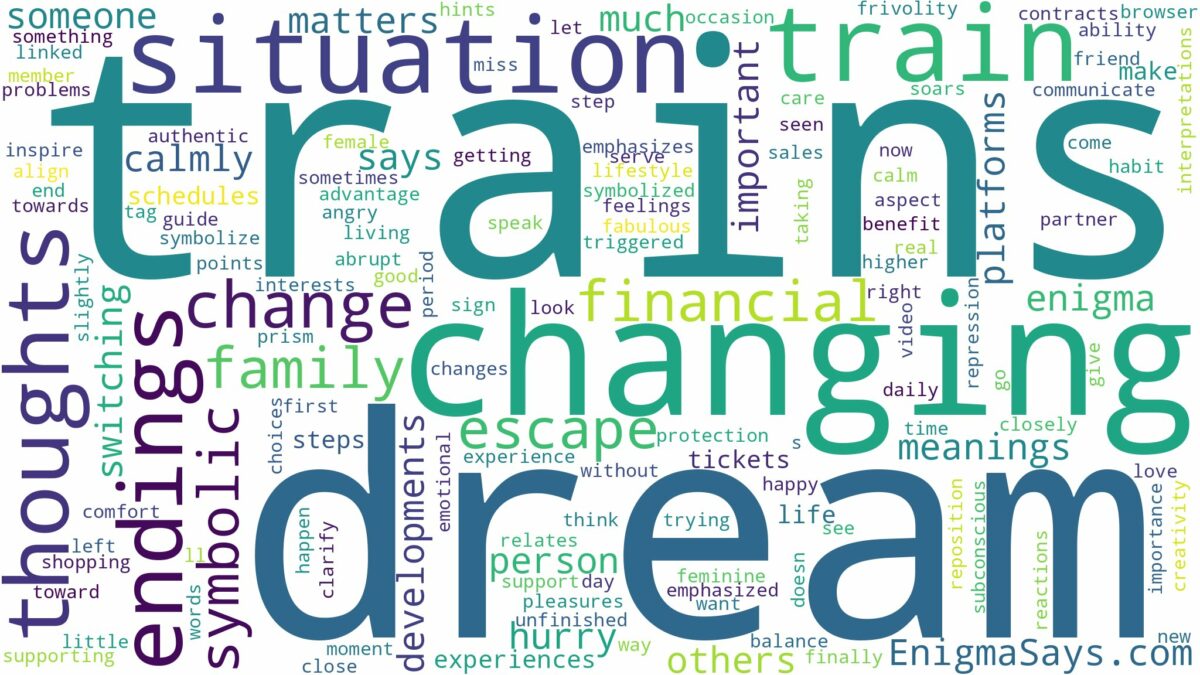 dream of changing trains and related dreams with their meanings in a word cloud