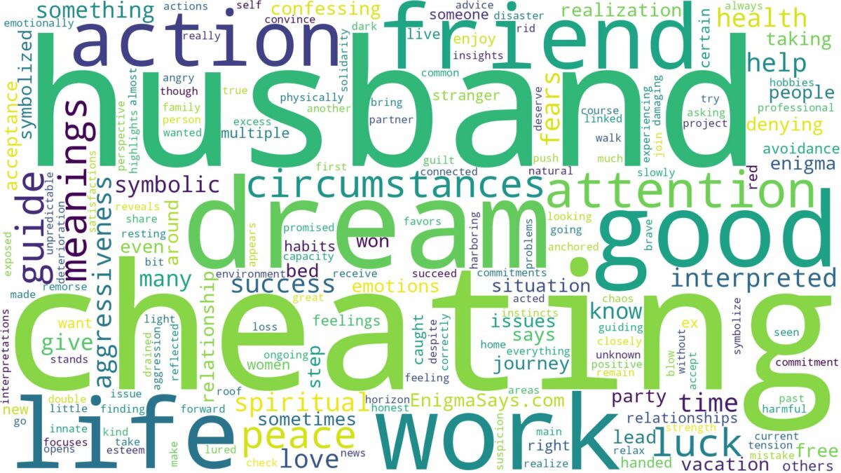 dream of cheating husband and related dreams with their meanings in a word cloud