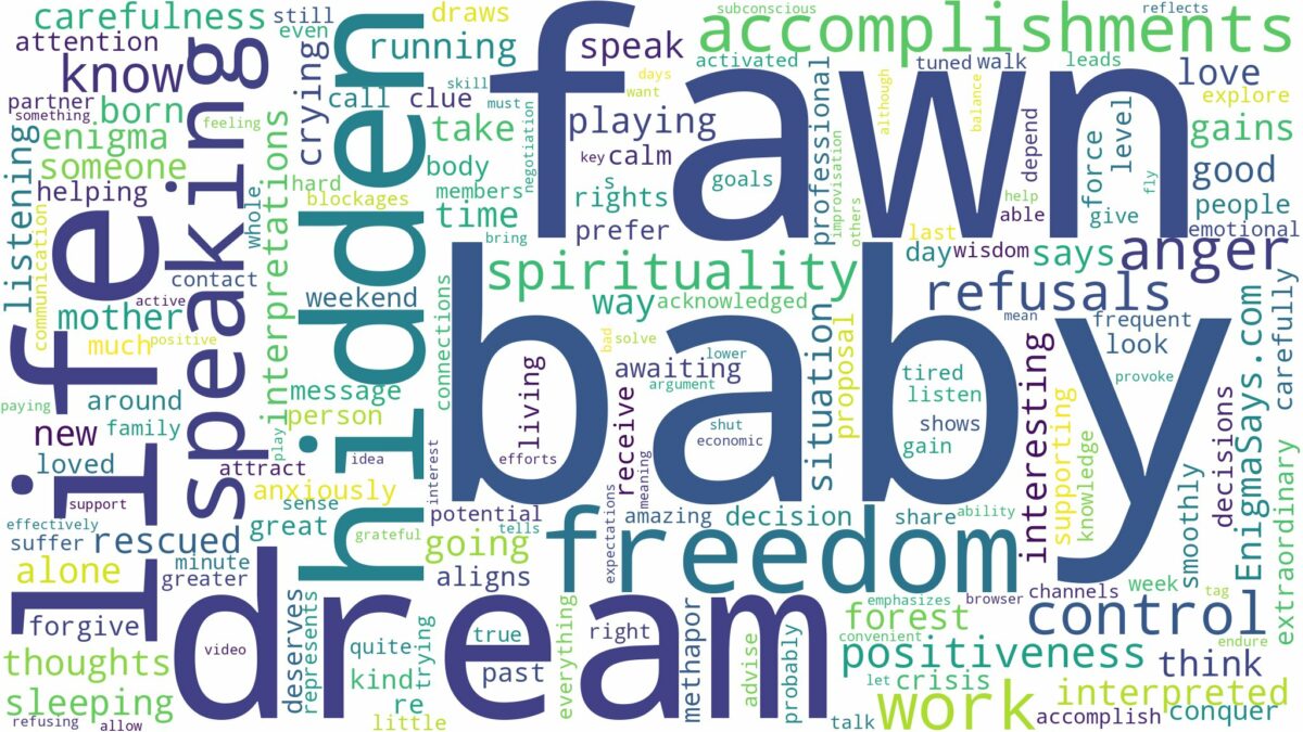 dream about a baby fawn and related dreams with their meanings in a word cloud