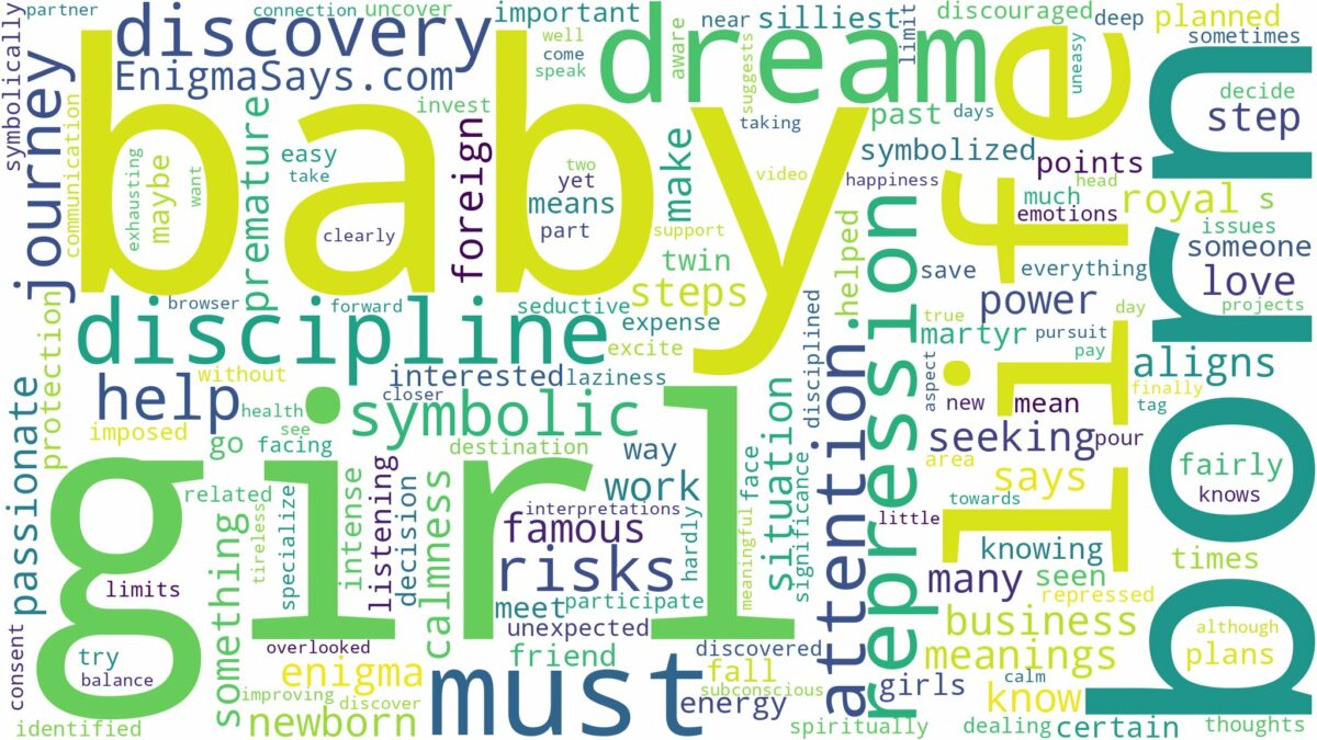 dreaming about a baby girl being born and related dreams with their meanings in a word cloud