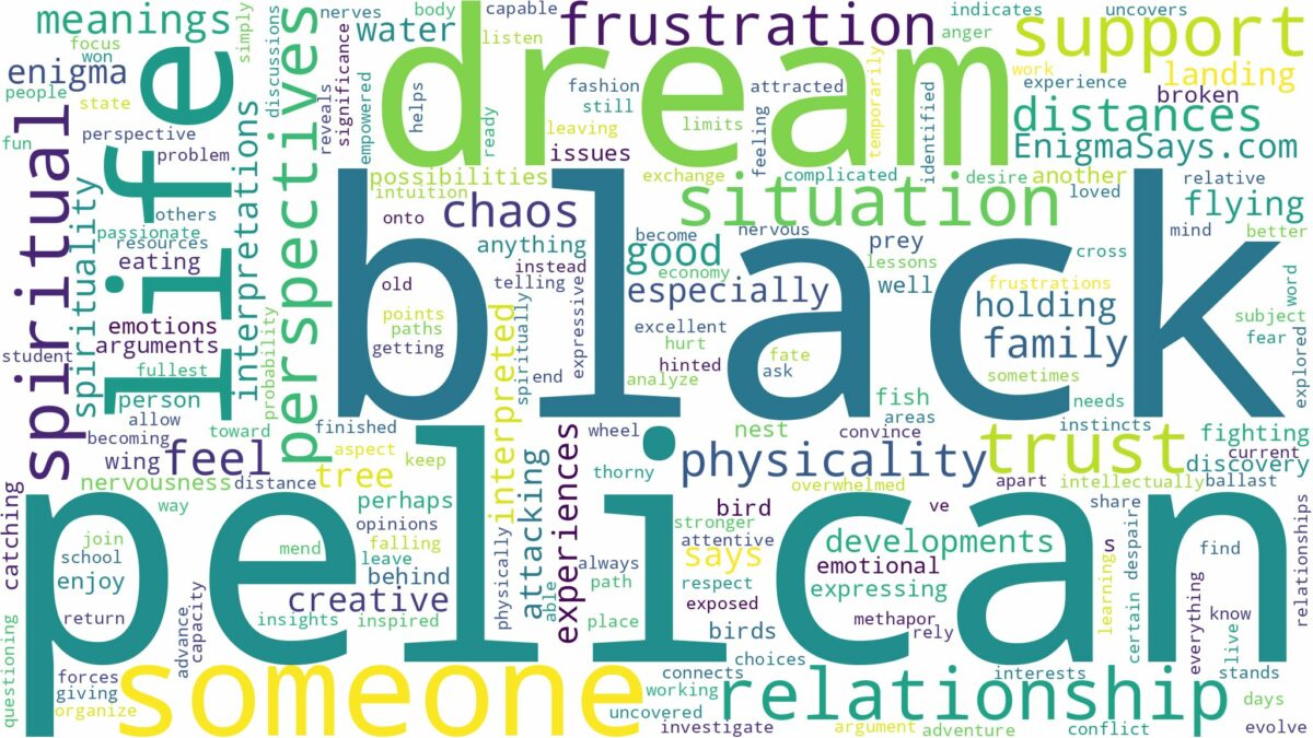 dream about a black pelican and related dreams with their meanings in a word cloud