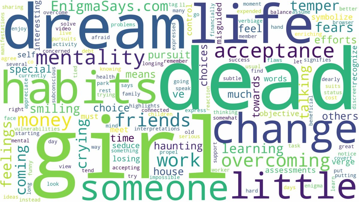 dream about a dead little girl and related dreams with their meanings in a word cloud