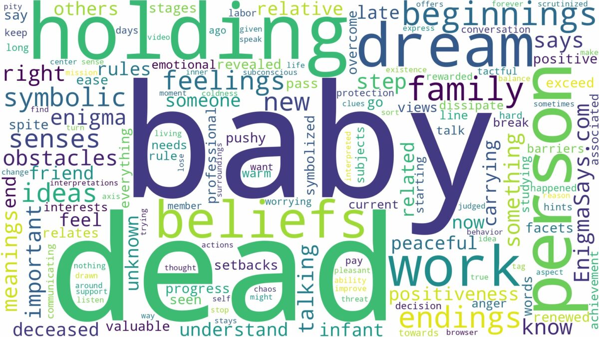 dreaming about a dead person holding a baby and related dreams with their meanings in a word cloud