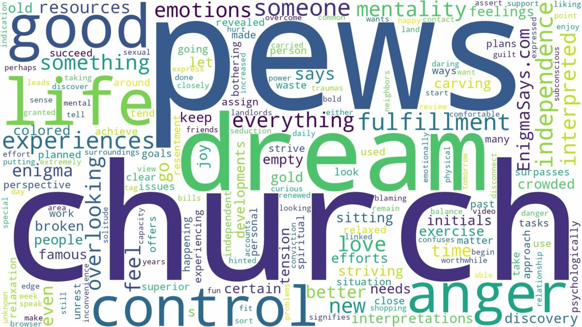 dream about church pews and related dreams with their meanings in a word cloud