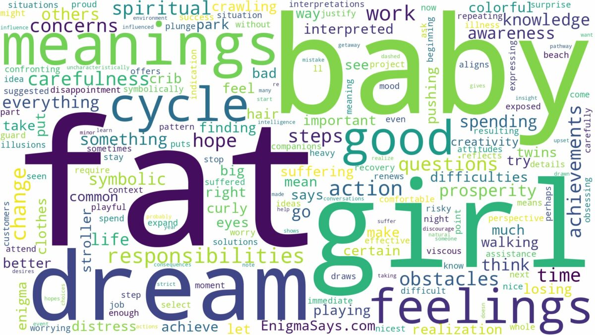 dream about a fat baby girl and related dreams with their meanings in a word cloud