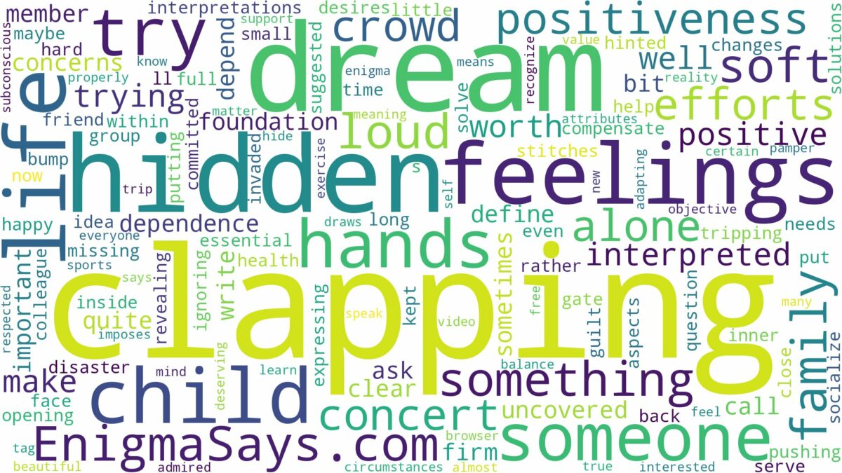 dream of clapping hands and related dreams with their meanings in a word cloud