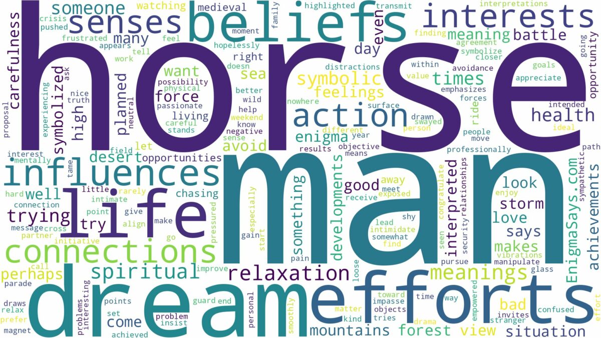 dream about a man on a horse and related dreams with their meanings in a word cloud