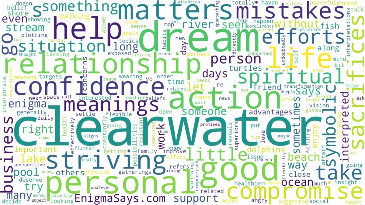 dream about clearwater and related dreams with their meanings in a word cloud