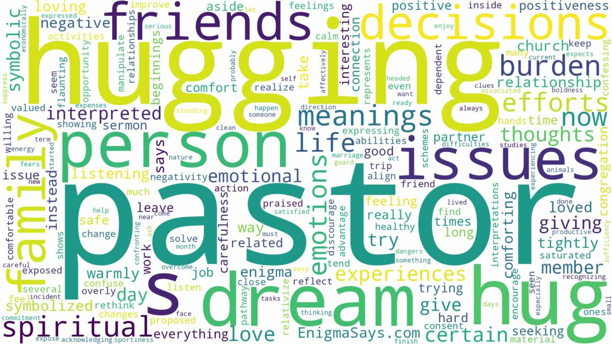 dreaming of a pastor hugging you and related dreams with their meanings in a word cloud