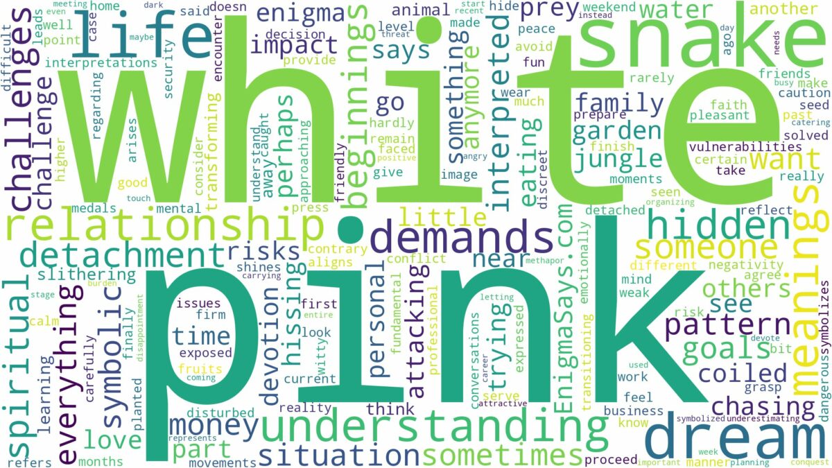 dream about a pink and white snake and related dreams with their meanings in a word cloud