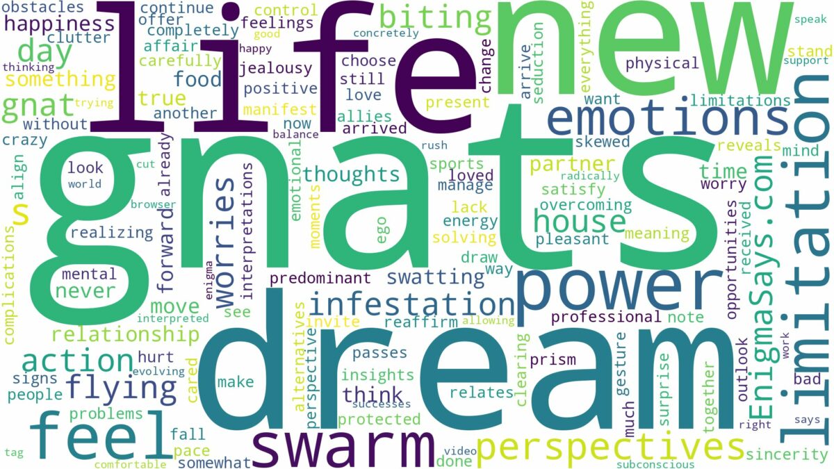 dream about a swarm of gnats and related dreams with their meanings in a word cloud