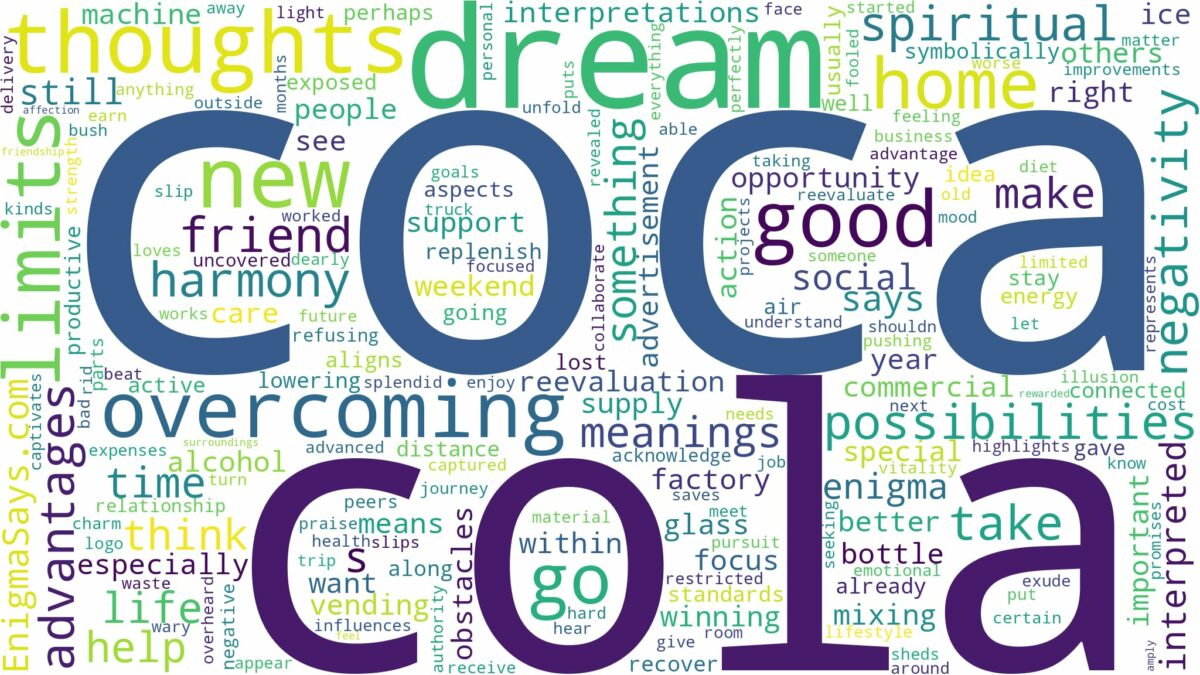 dream about coca cola and related dreams with their meanings in a word cloud