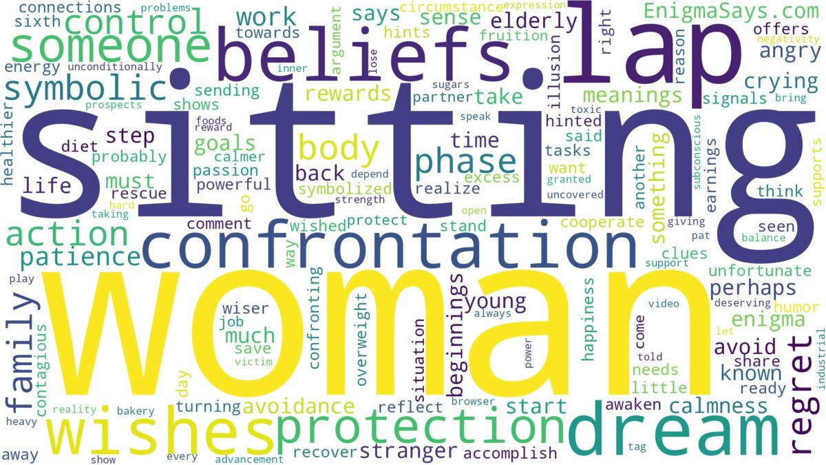 dreaming about a woman sitting on your lap and related dreams with their meanings in a word cloud