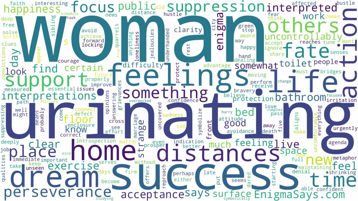 dreaming of a woman urinating and related dreams with their meanings in a word cloud