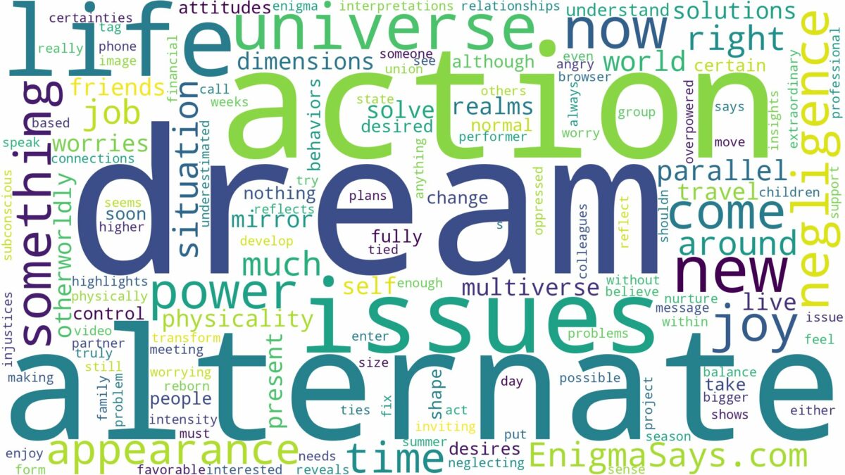 dream about alternate universe and related dreams with their meanings in a word cloud