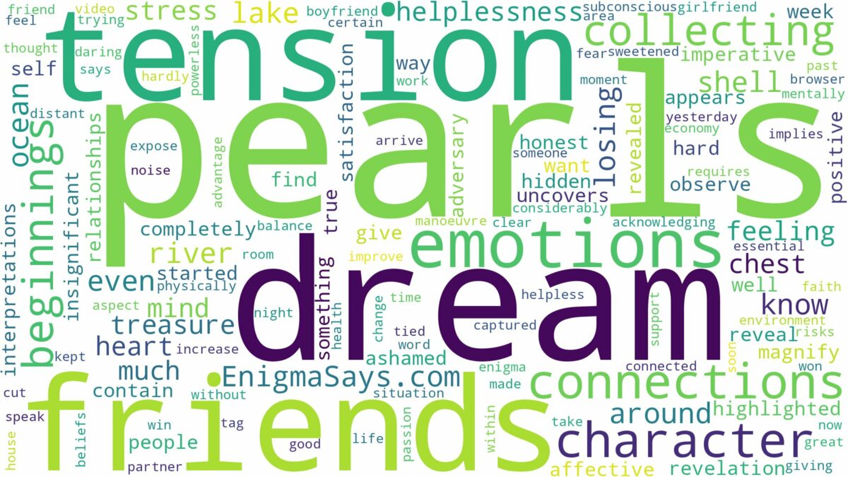 dream of collecting pearls and related dreams with their meanings in a word cloud