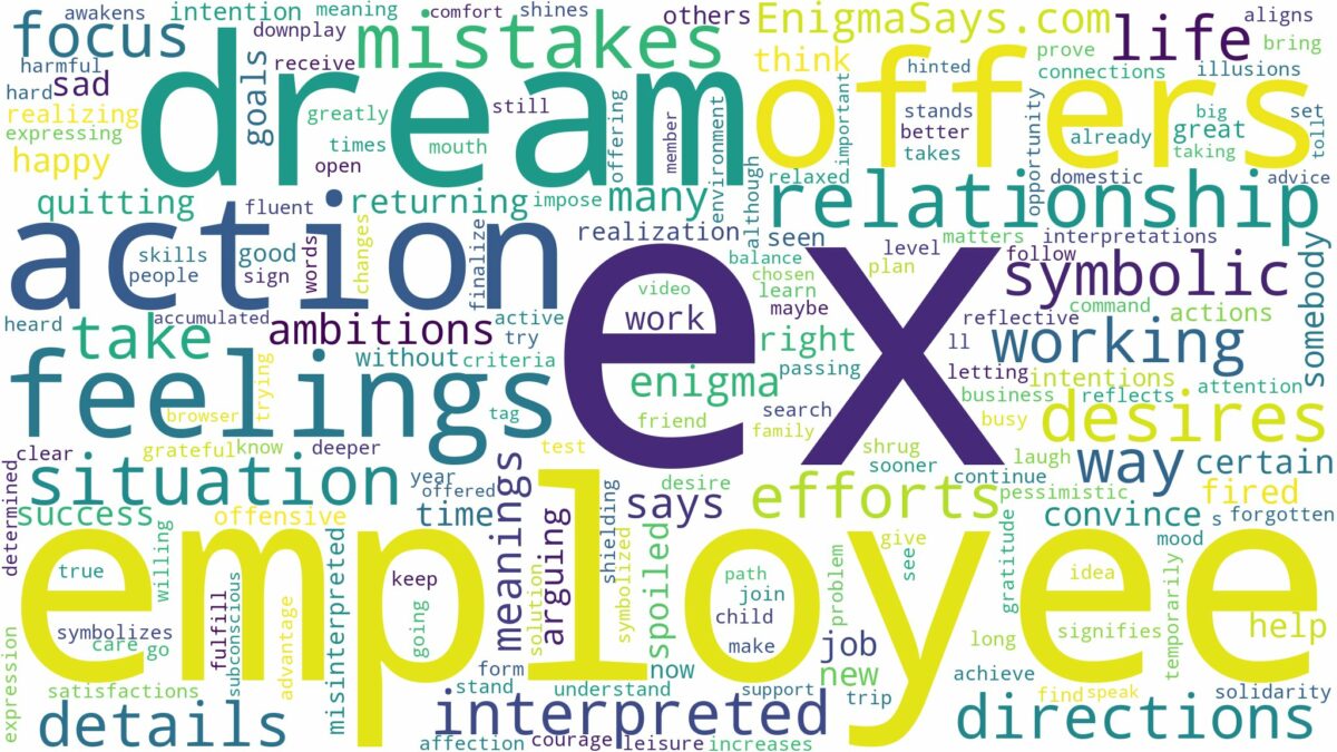 dream about an ex employee and related dreams with their meanings in a word cloud