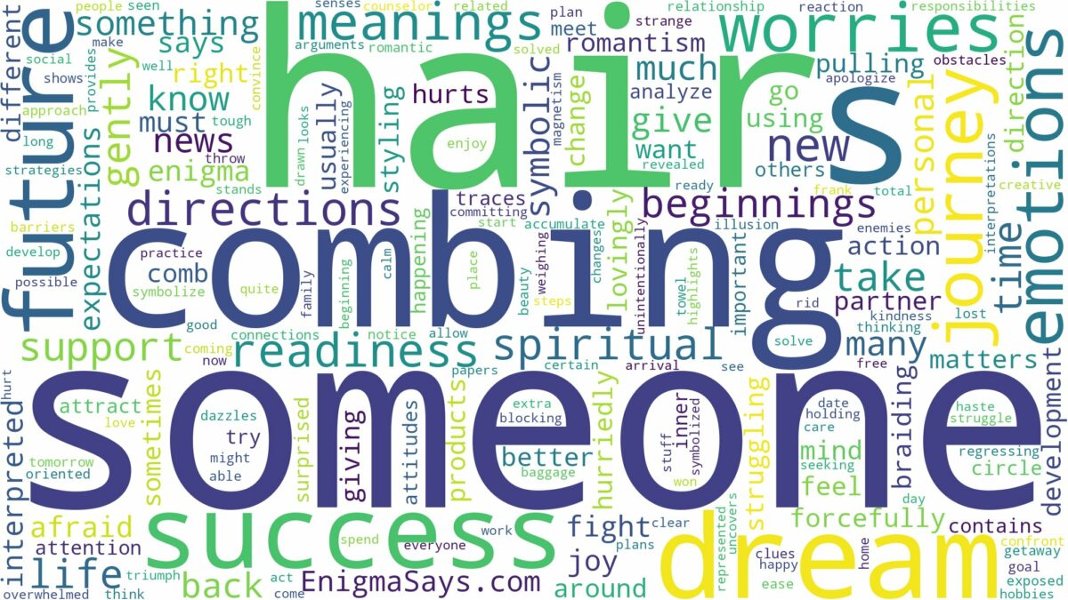 dreaming of combing someone hair and related dreams with their meanings in a word cloud