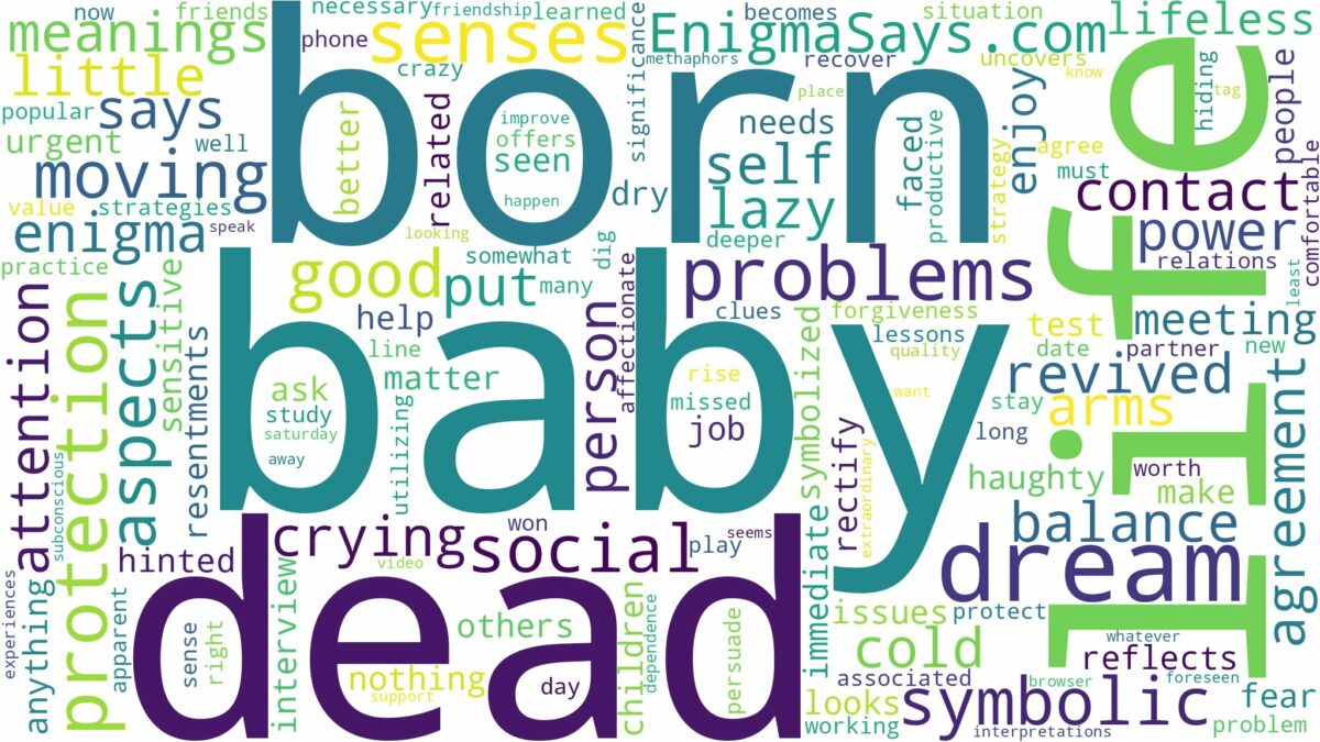 dream about baby born dead and related dreams with their meanings in a word cloud