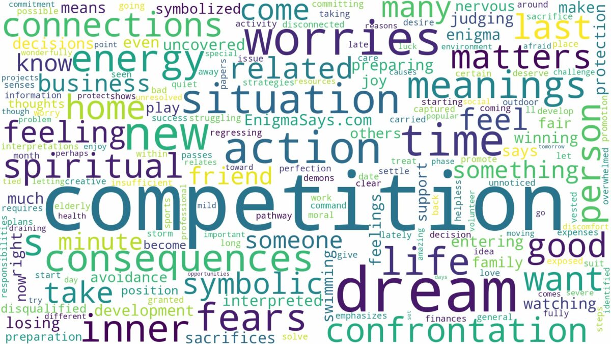 dream about competition and related dreams with their meanings in a word cloud