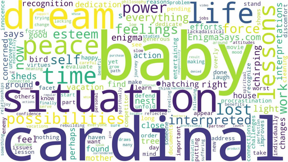 dream about baby cardinal and related dreams with their meanings in a word cloud