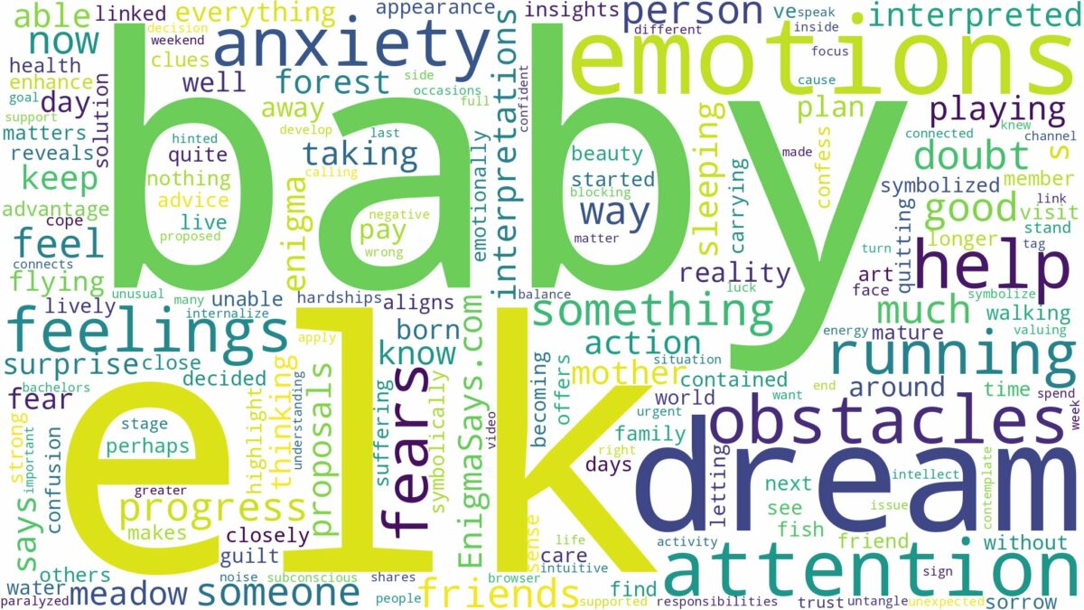 dream about baby elk and related dreams with their meanings in a word cloud