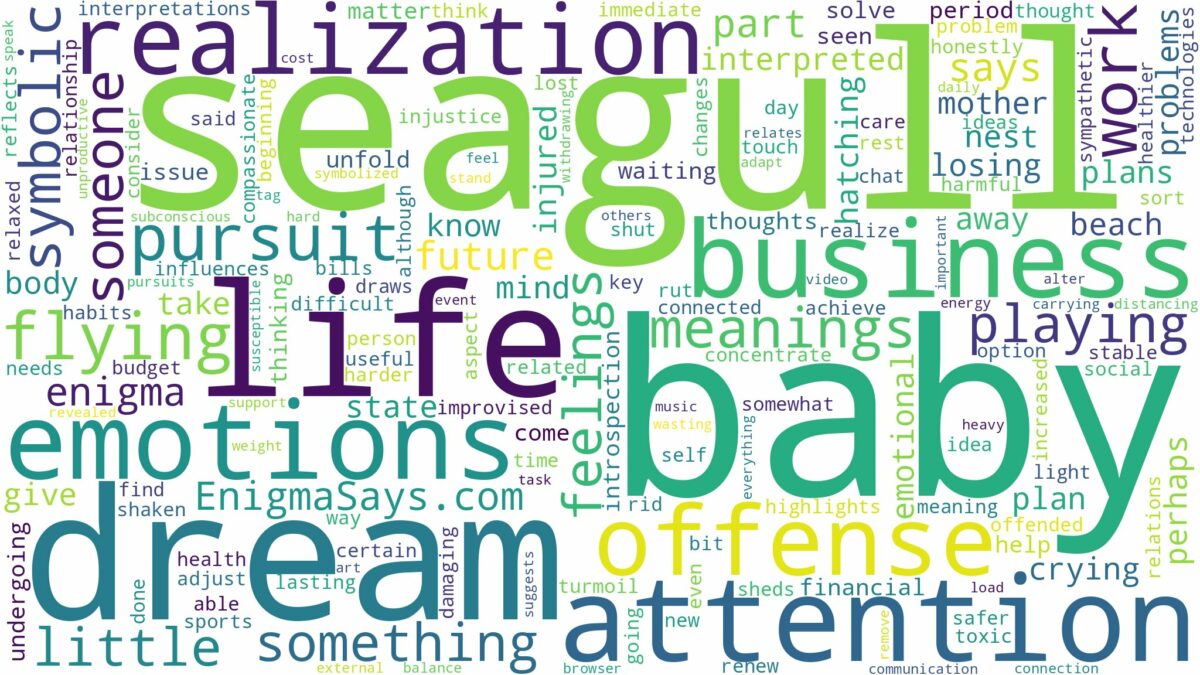 dream about baby seagull and related dreams with their meanings in a word cloud